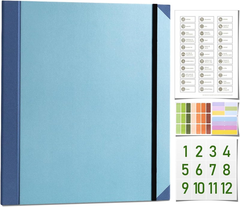 misonia The Life Book Document Organizer - Binder for Important Documents, Document Organizer Foliofor Bills Checks Birth Certificates etc (Blue) - Image 1